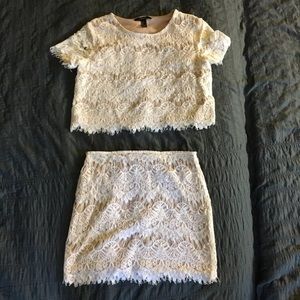 Forever 21 Two-piece lace top and skirt